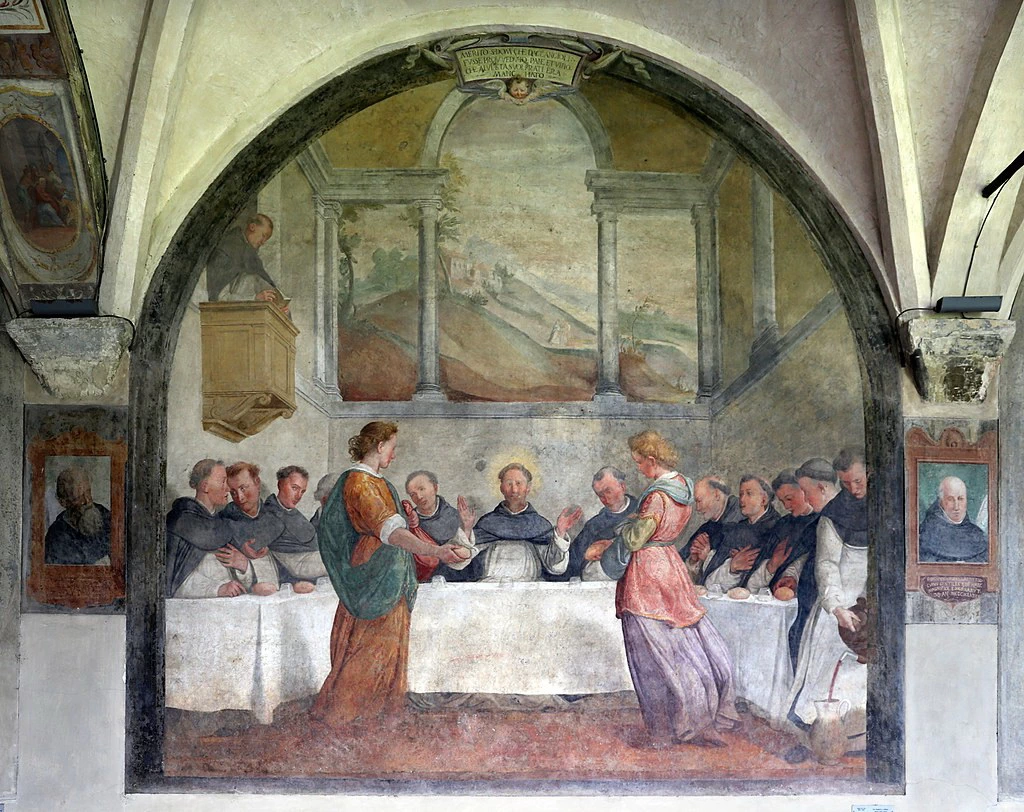 Chiostro Grande in Santa Maria Novella - San Domenico a mensa nutrito dagli angeli